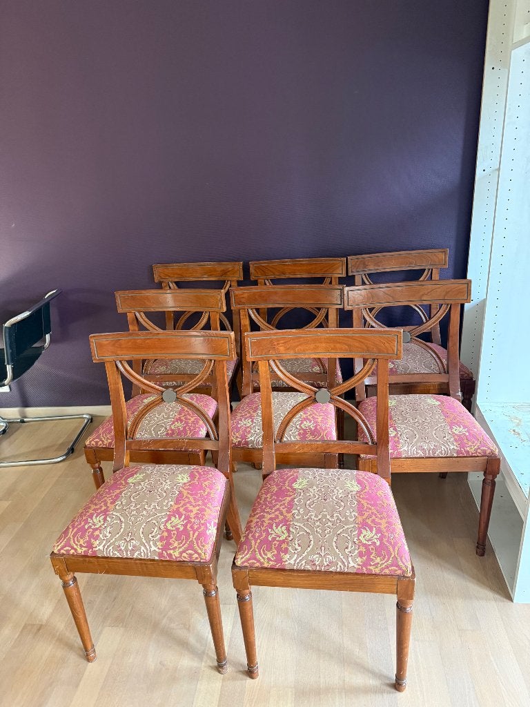 Antiek tafel met 8 stoelen, Huis en Inrichting, Ophalen
