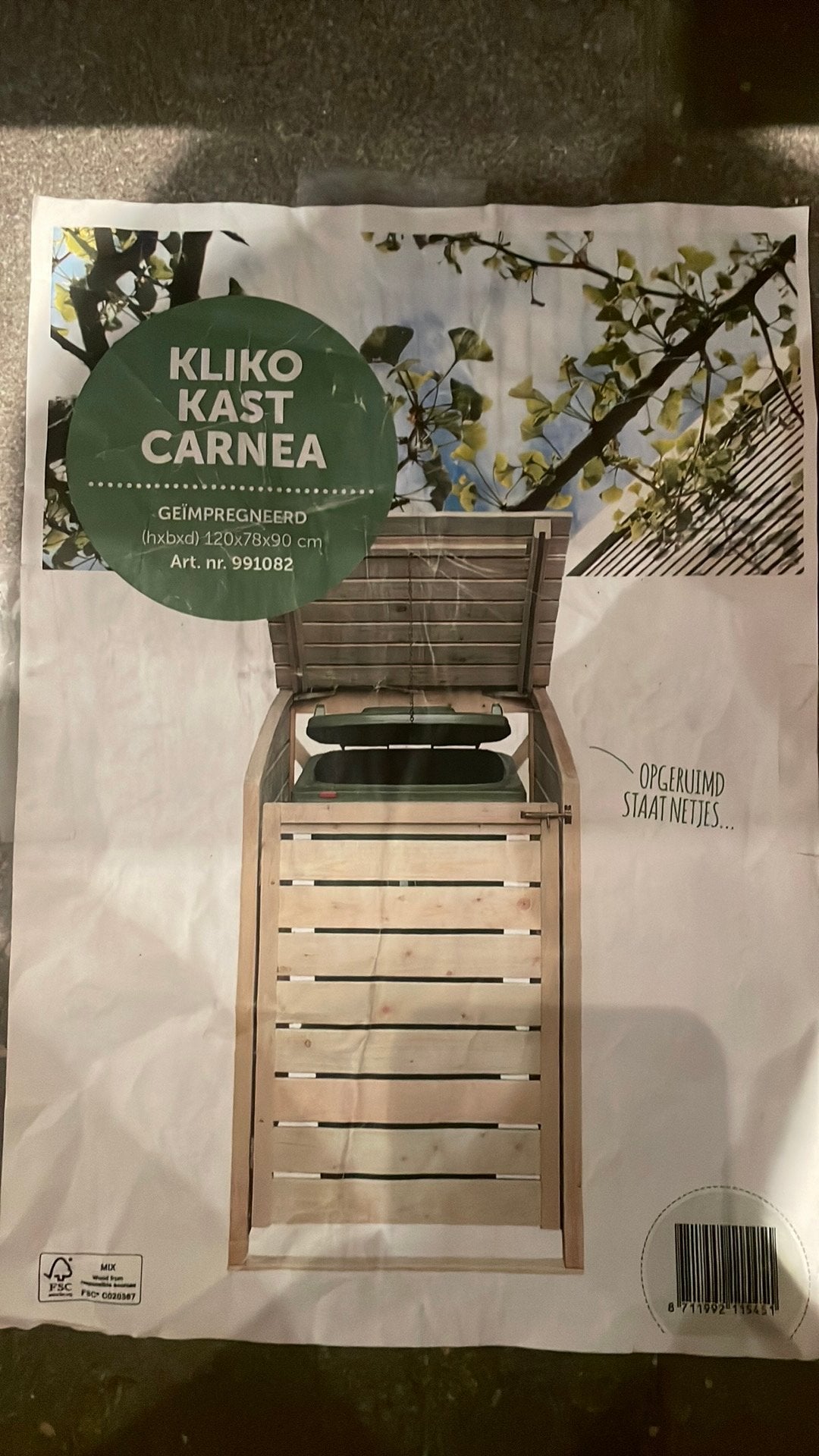 Kliko kast carnea, Tuin en Terras, Bergingen en Tuinkasten, Ophalen, Zo goed als nieuw, Hout, Containerberging