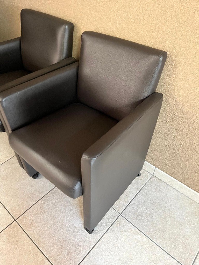 2 zeteltjes, Huis en Inrichting, Ophalen, Gebruikt, Minder dan 75 cm, Leer