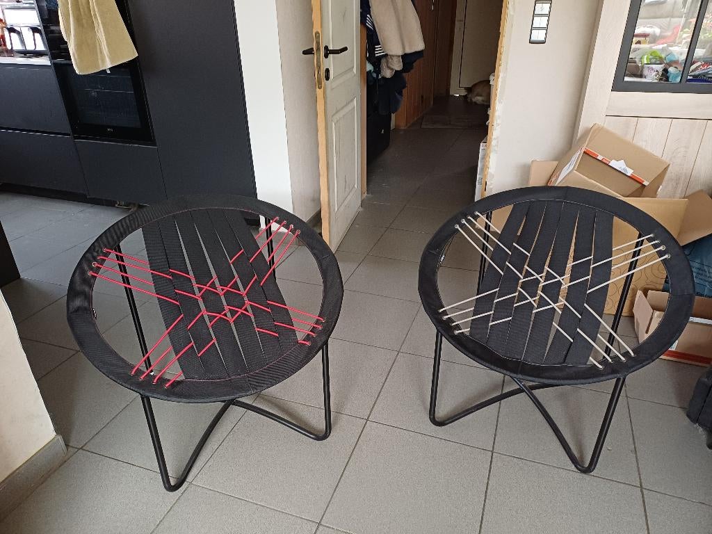 Stoelen te koop, Huis en Inrichting, Stoelen, Ophalen, Gebruikt, Twee, Stoel met elastieken