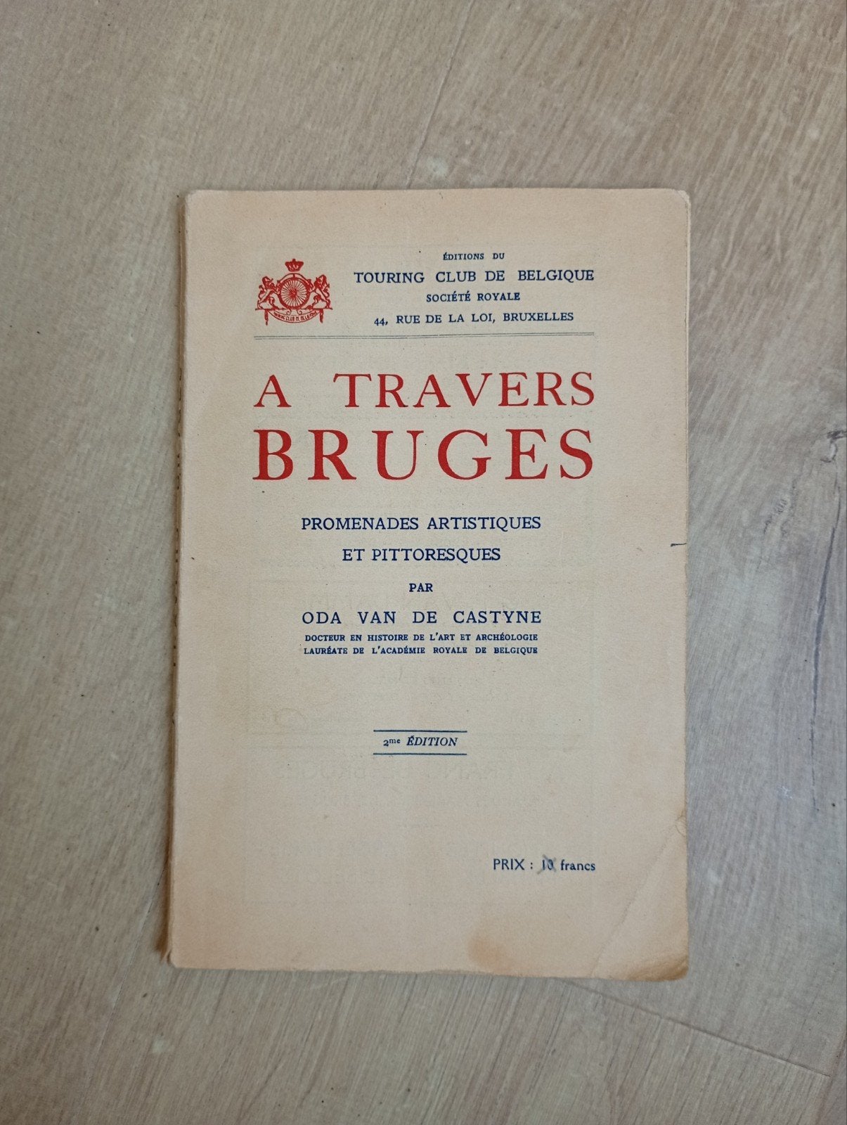 Antieke gids Brugge: A Travers Bruges, Oda van de Castyne |, Enlèvement, Utilisé, Europe