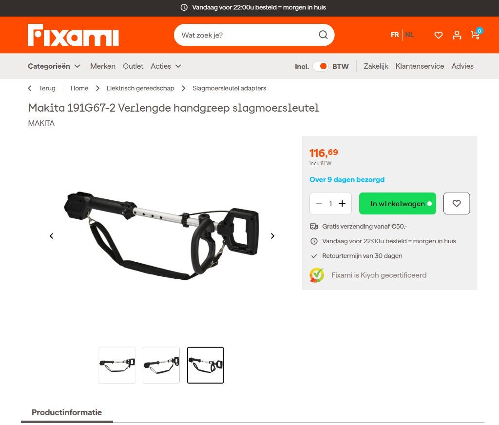 Makita verlengtool slagmoersleutel, Ophalen of Verzenden, Nieuw