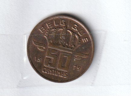 BELGIE BELGIE BOUDEWIJN 50 C 1975 FR, Ophalen of Verzenden, Metaal, Losse munt