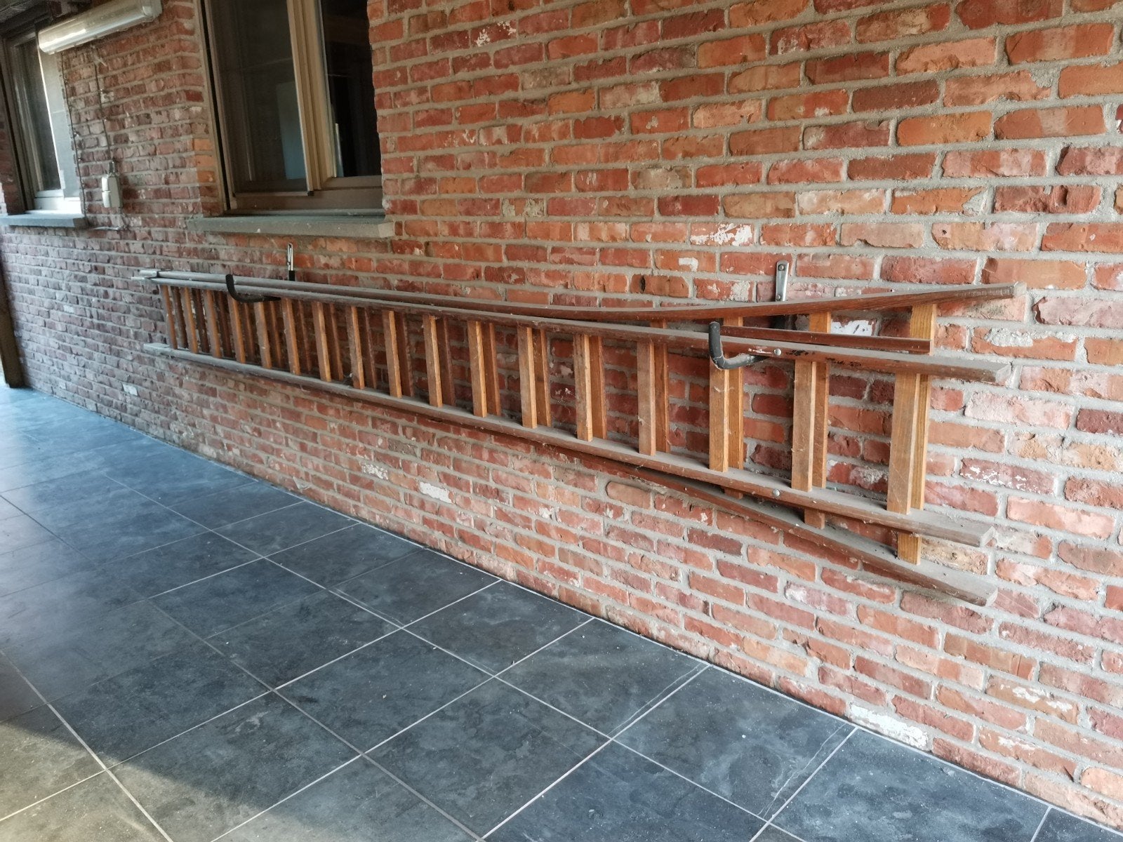schuifladder, Doe-het-zelf en Bouw, Ophalen, Gebruikt, Ladder, Opvouwbaar of Inschuifbaar