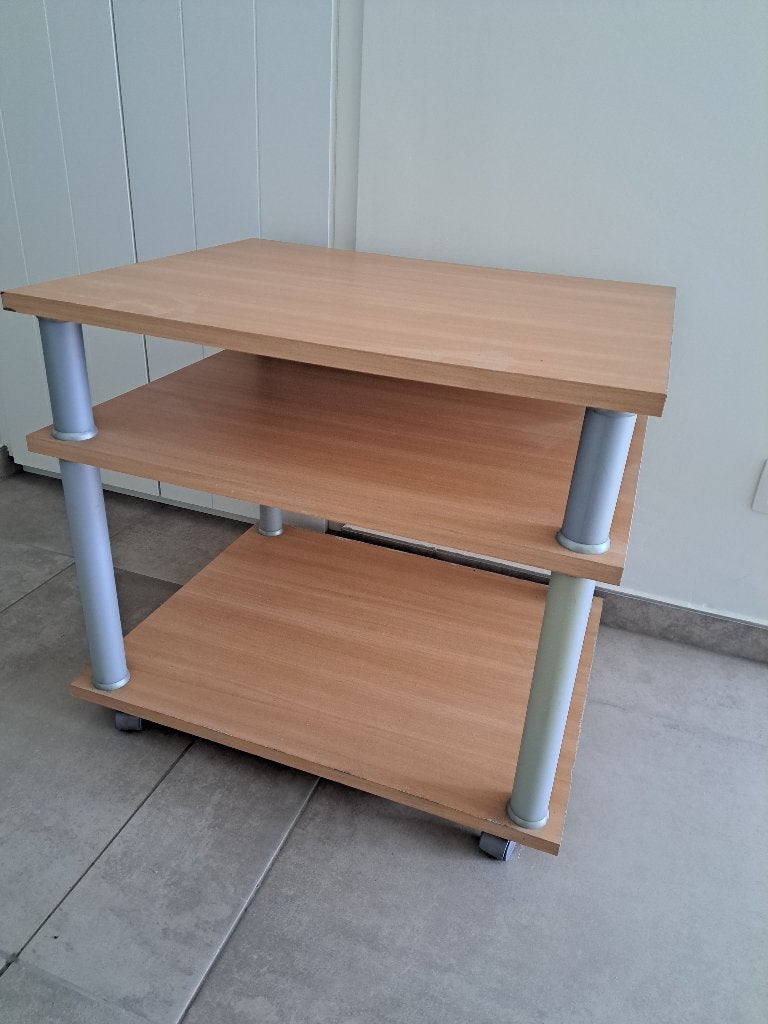 Table de télévision sur roulettes, Enlèvement, Utilisé, Rectangulaire, Teck
