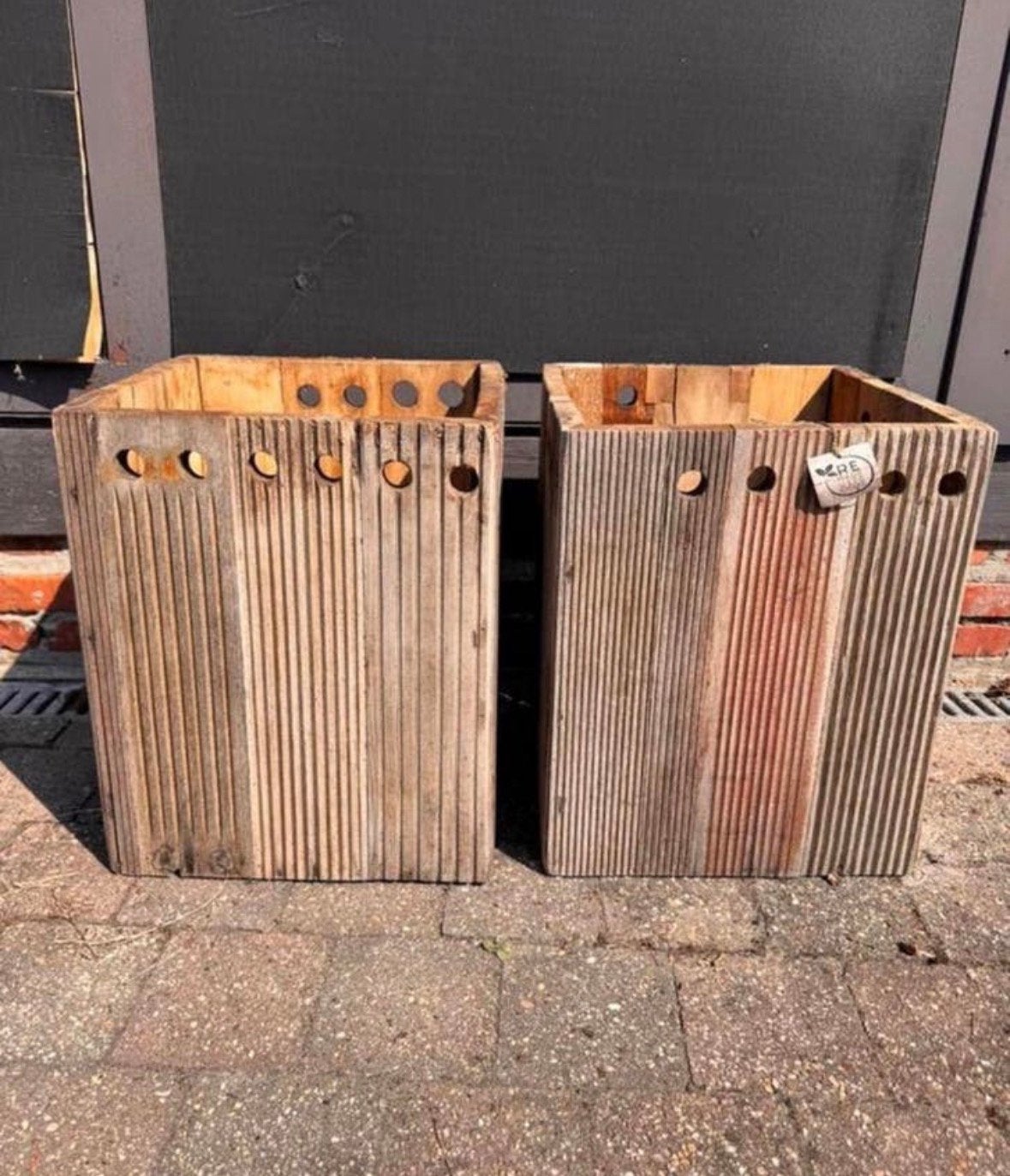 2 houten plantenbakken, Tuin en Terras, Ophalen, Zo goed als nieuw