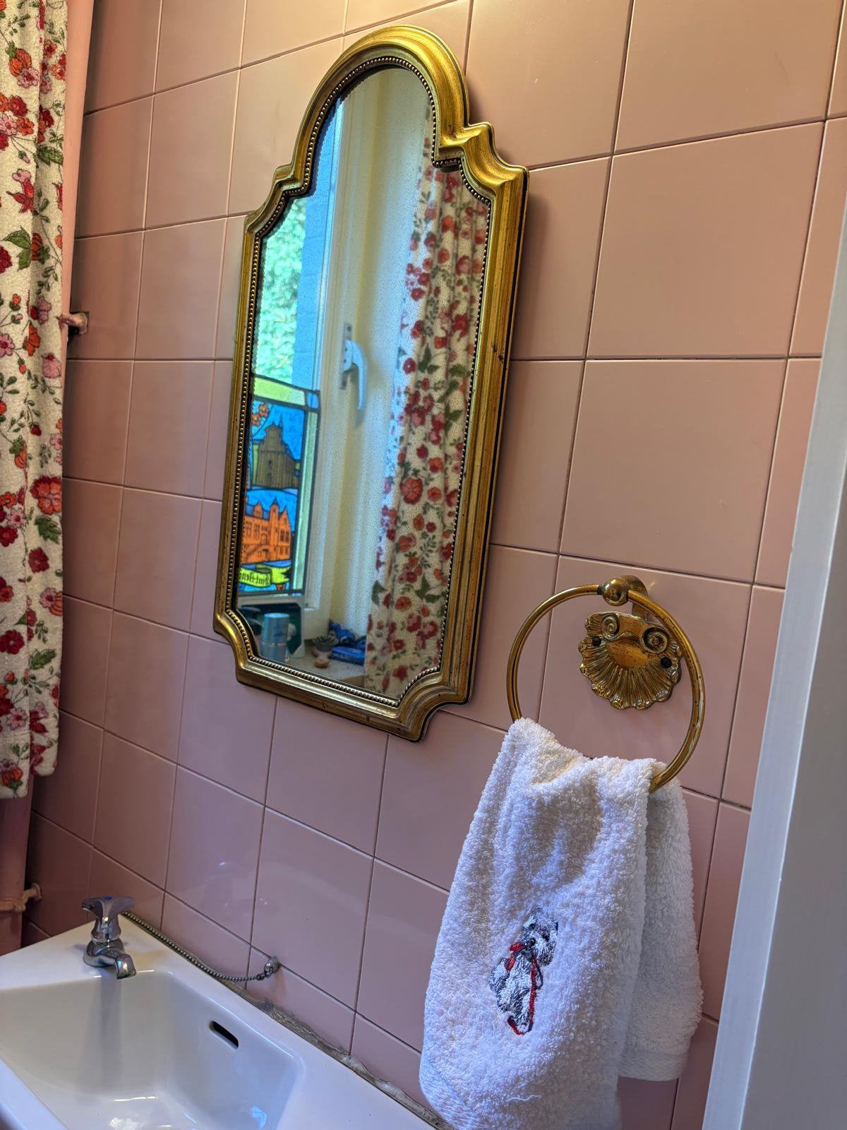 Miroir doré antique, Maison & Meubles, Enlèvement, Utilisé