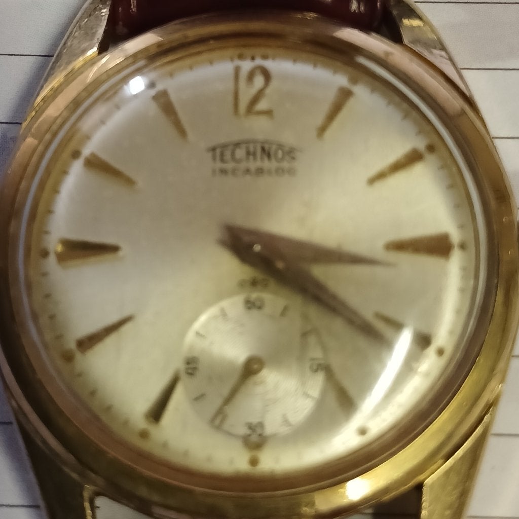 Montre Technos Incabloc rare, Enlèvement ou Envoi, Comme neuf, Montre-bracelet, Cuir