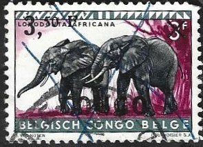 1 Postzegel Congo-Kinshasa 1960 Dieren met opdruk "Congo", Postzegels en Munten, Ophalen of Verzenden, Gestempeld, Dier of Natuur