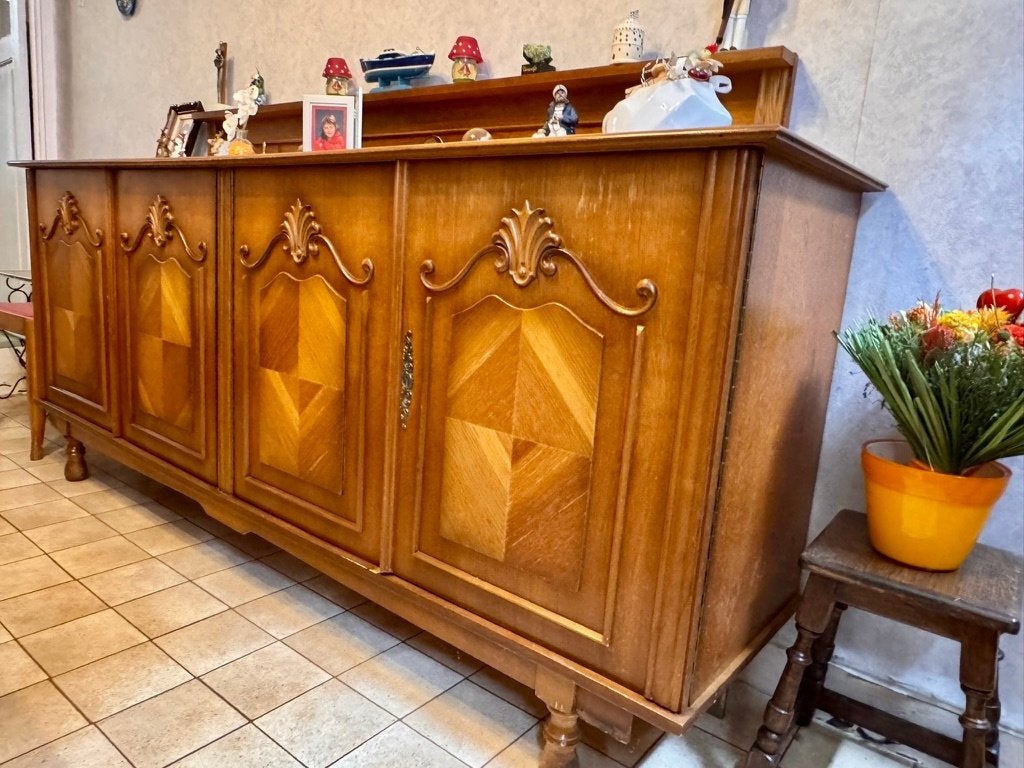 Salle à manger complète en chêne massif, Maison & Meubles, Enlèvement, Utilisé, Classique, 4 à 6 chaises