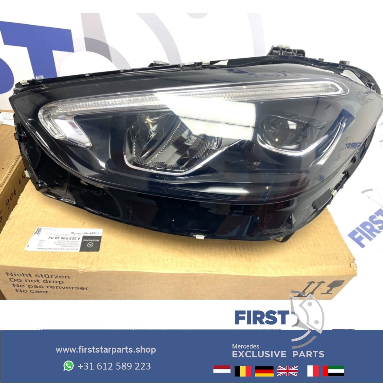 W206 S206 C KLASSE 2021 HIGH PERFORMANCE KOPLAMPEN SET LINKS, Gebruikt, -, Ophalen of Verzenden, -
