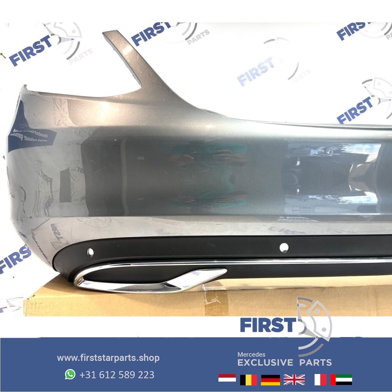 W205 achterbumper Mercedes C Klasse 2014-2019 zilver grijs P, Gebruikt, -, Ophalen of Verzenden, Achter
