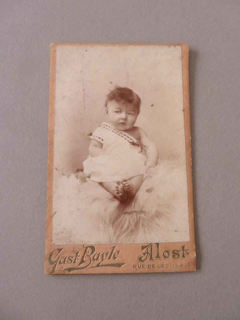 oude foto CDV 1890 - 1910 Gust Buyle Aalst Kerkstraat, Verzamelen, Foto, Ophalen of Verzenden, Zo goed als nieuw, Voor 1940