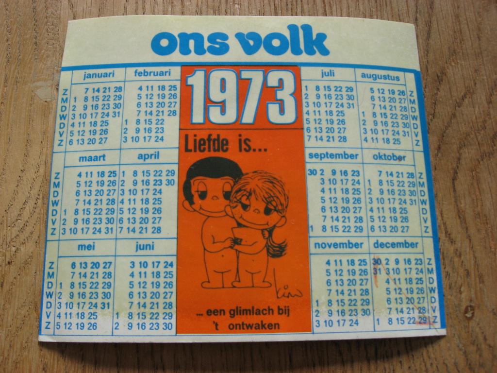 1973 ons volk Liefde is...Vintage Sticker, Ophalen of Verzenden, Nieuw, Overige typen