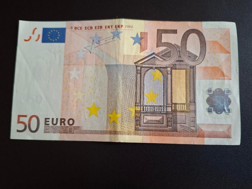 2002 Espagne 50 euros ancienne série Trichet code M045, Timbres & Monnaies, Billets de banque | Europe | Euros, Billets en vrac