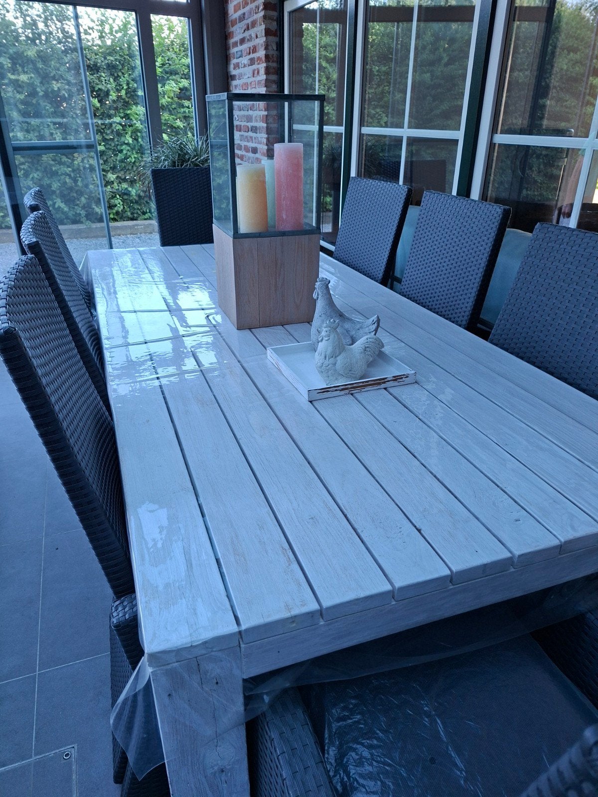 Tuinset - tafel + 8 zetels - Nooit buiten gestaan!, Ophalen, Tuinset