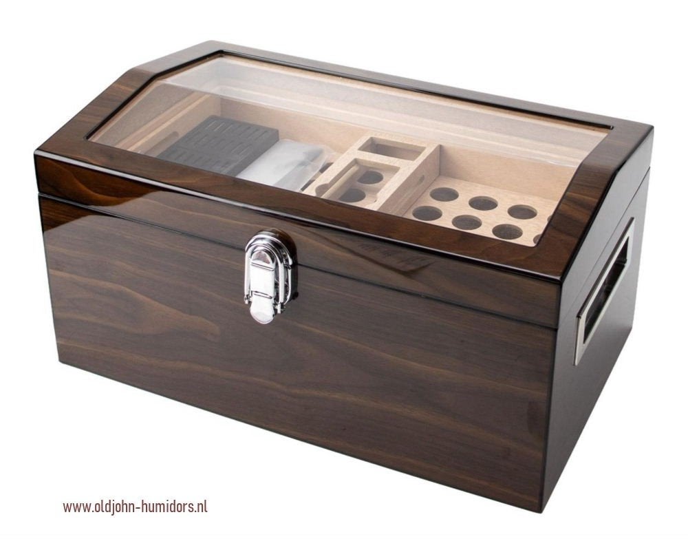 ANGELO HUMIDOR EBONY FINISH HI-GLOSS DIGITAAL SLOT TRAY H08, Envoi, Neuf, Boite à tabac ou Emballage