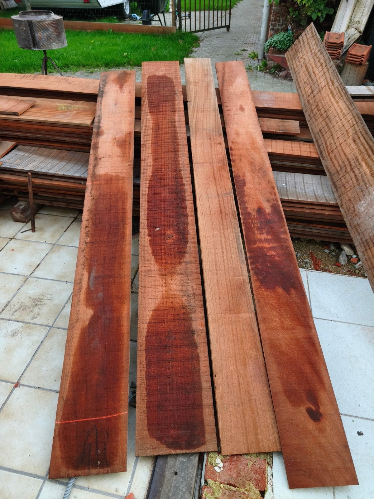 iroko houten planken, gevelbekleding, Planche, 300 cm ou plus, Comme neuf, Autres essences de bois
