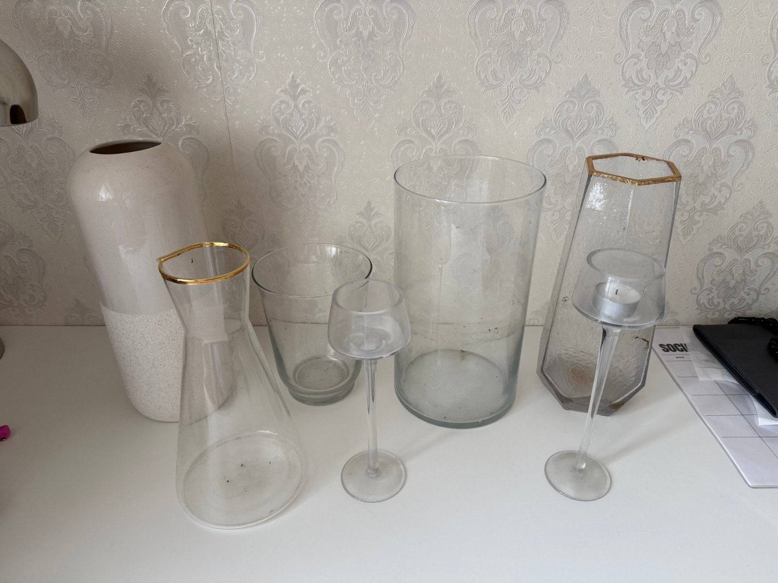 Vazen, Huis en Inrichting, Woonaccessoires | Vazen, Ophalen, Zo goed als nieuw, Glas