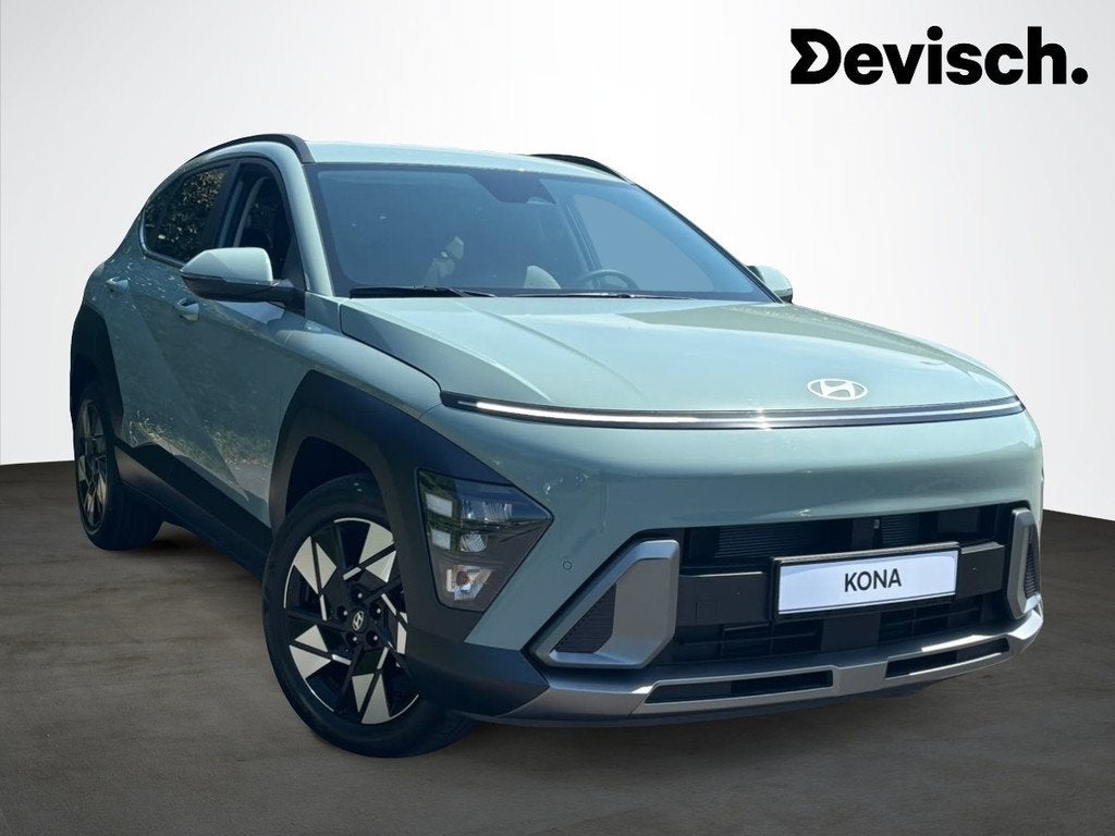 Hyundai KONA HEV 1.6 GDi DCT FEEL COMFORT 138 D6 (automaat), Auto's, Automaat, Zwart, Leder en Stof, Bedrijf