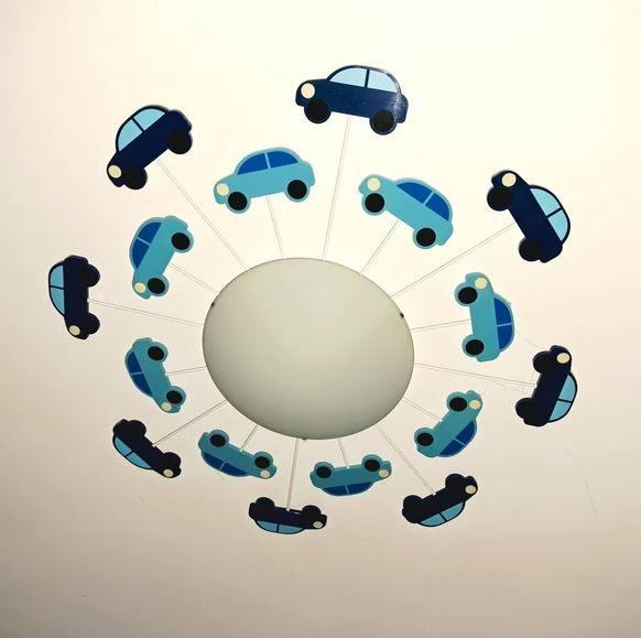 Stoere lamp met auto's, voor kinderkamer. plafonniere / lamp, Ophalen