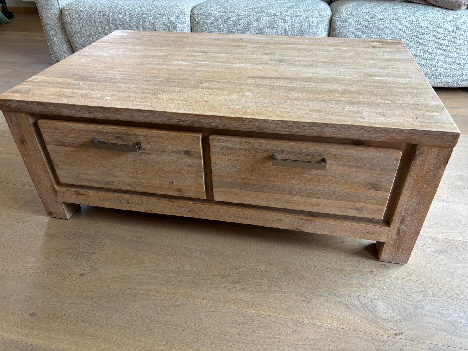 Massief eiken salontafel 120x75, Ophalen, Gebruikt, Eikenhout
