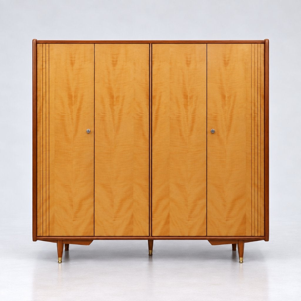 Vintage kledingkast linnenkast jaren '60 '70 retro design, Ophalen of Verzenden