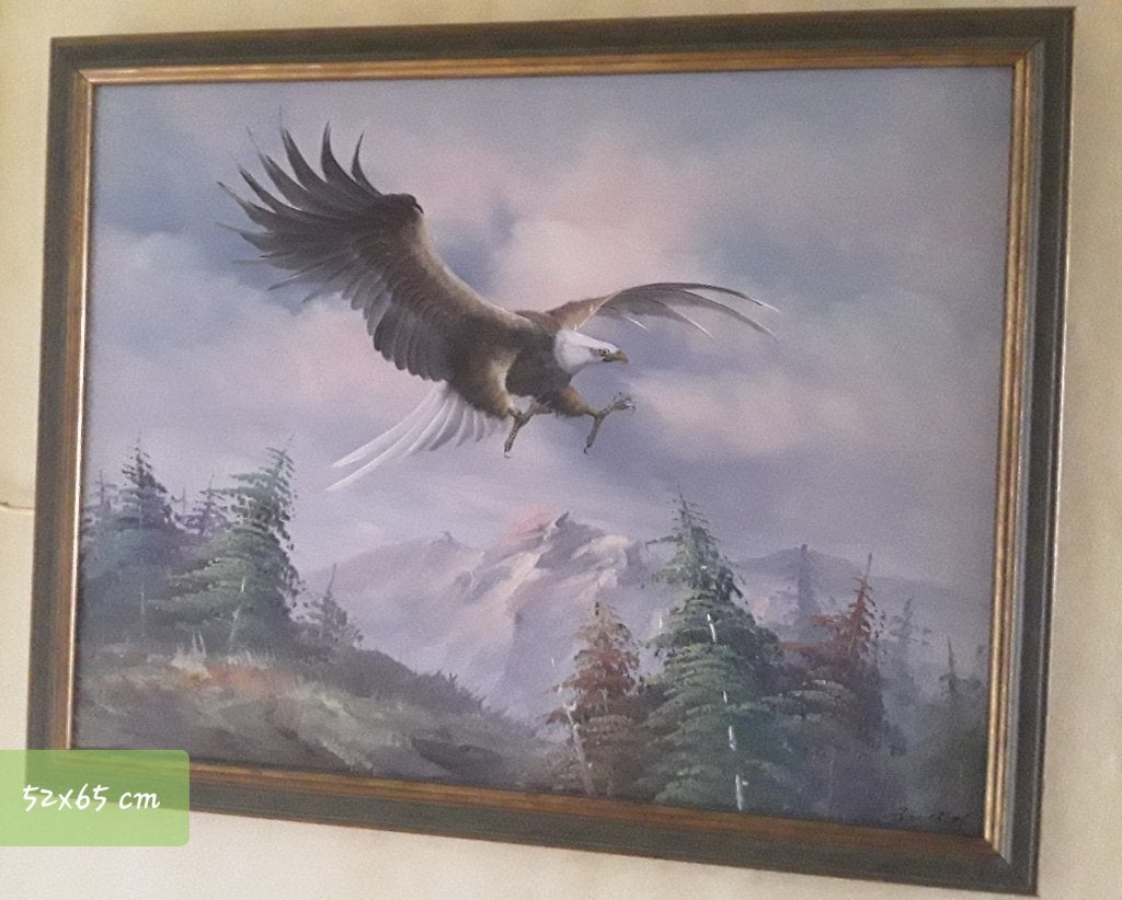 ADELAAR BOVEN LANDSCHAP, Verzenden, Gesigneerd, Landschap