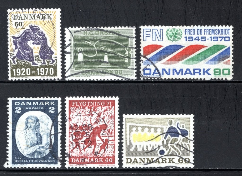 DANEMARK Année du lot 1970-1971 estampillé, Envoi, Danemark, Affranchi
