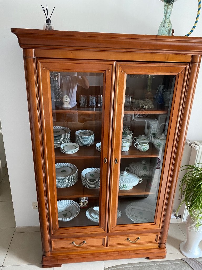 Wandkast in hout (kerselaar), Antiek en Kunst, Antiek | Meubels | Kasten, Ophalen