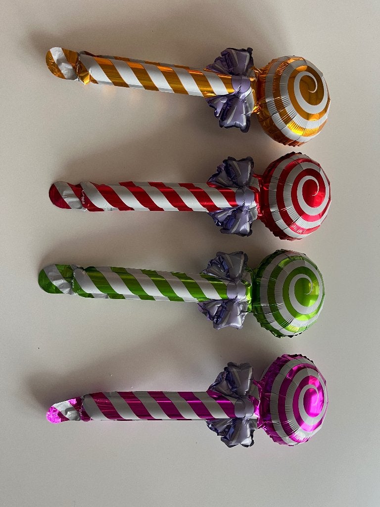 23 stuks lollyvormige folieballonnen, Diversen, Vlaggen en Wimpels, Ophalen, Zo goed als nieuw