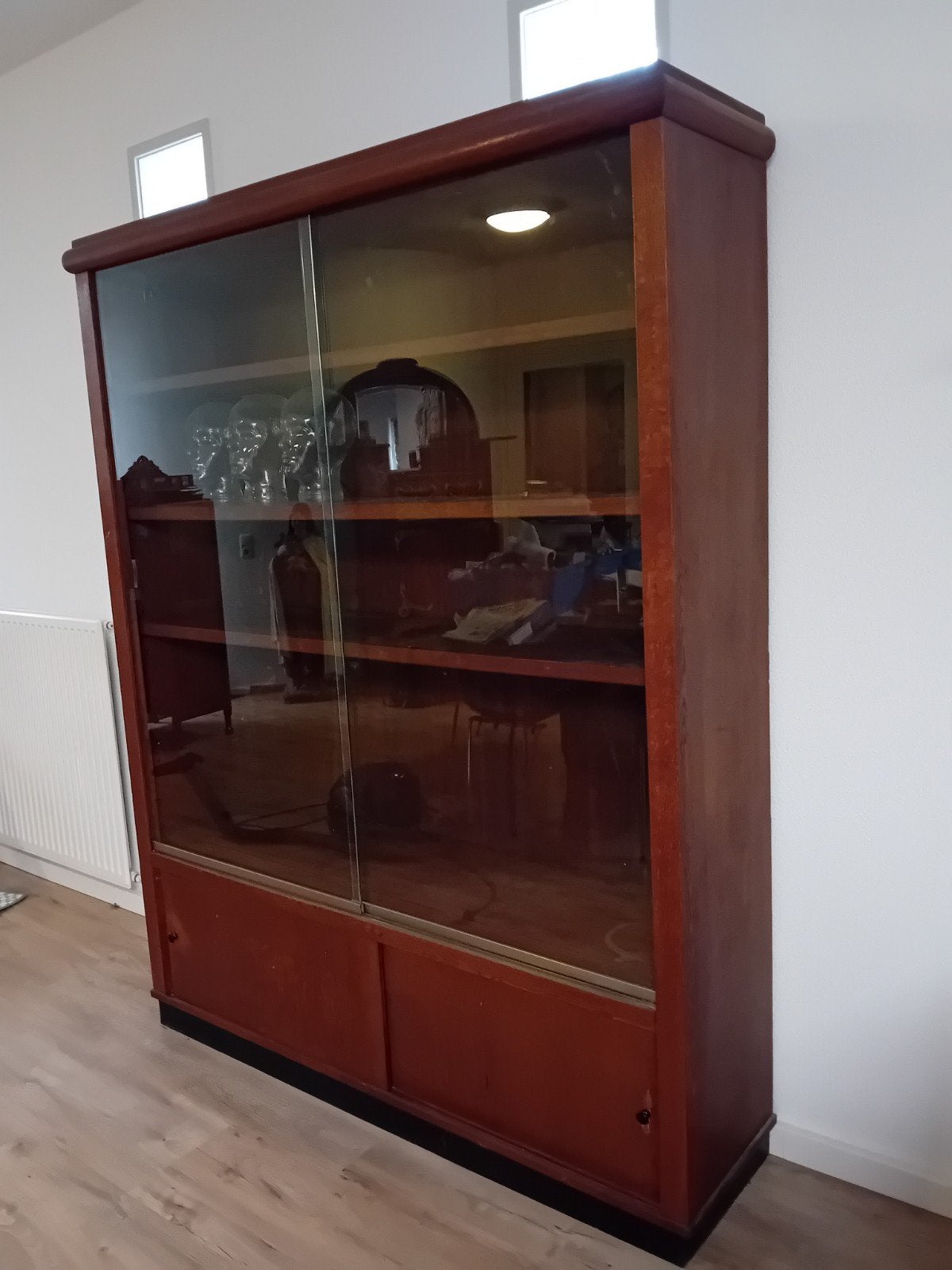 Armoire scolaire / bibliothèque / vitrine 200x156x40, Antiquités & Art, Enlèvement