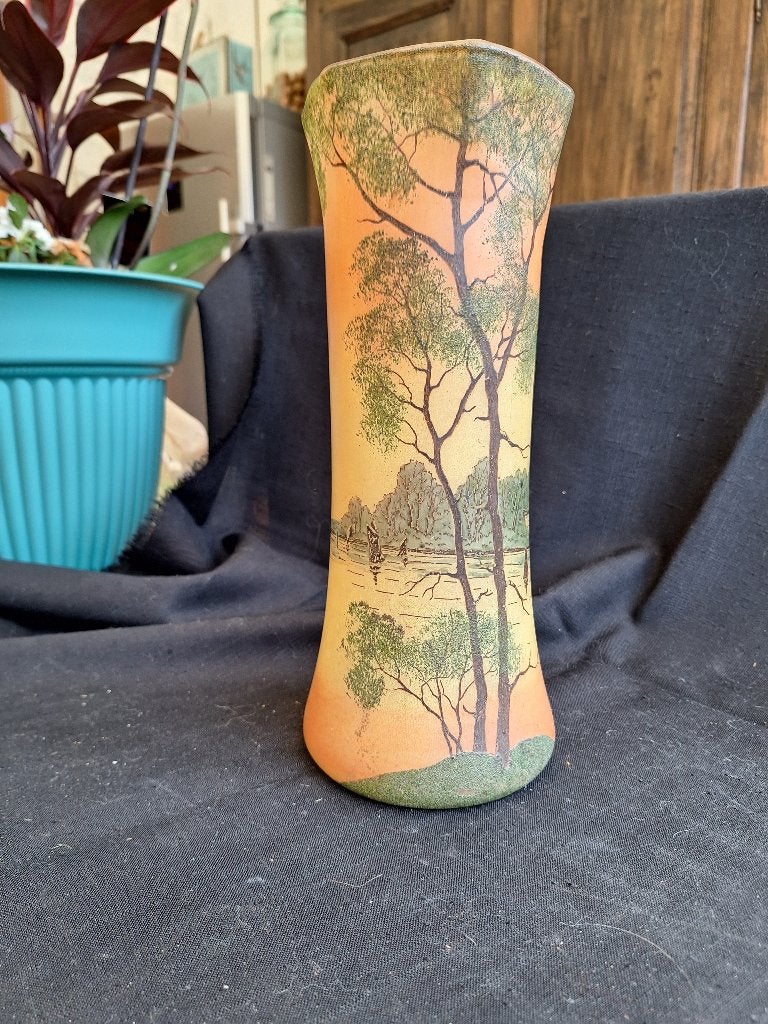 OUDE GROTE BESCHILDERDE OPALINE VAAS, Antiek en Kunst, Ophalen of Verzenden