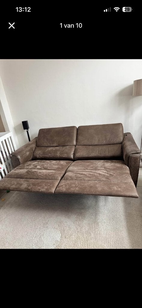 Zetel/Bank, Huis en Inrichting, Ophalen, Gebruikt, Leer, Rechte bank