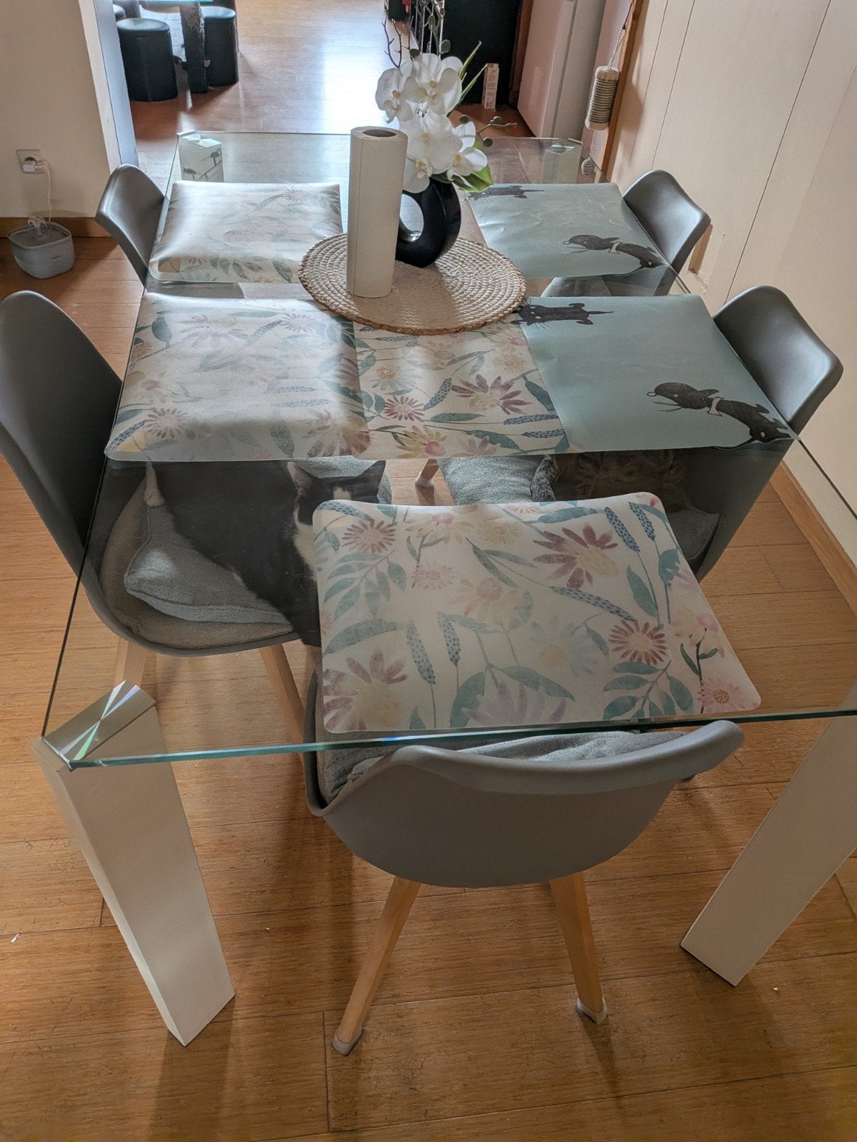 table vitre + chaises, Maison & Meubles, Enlèvement, Comme neuf