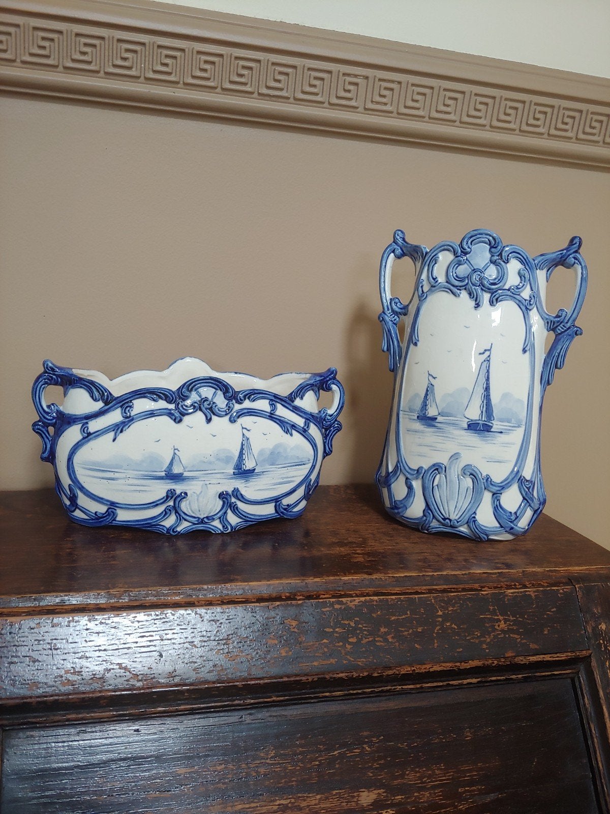 Antiek Art Nouveau faience salonset ca. 1900, Enlèvement