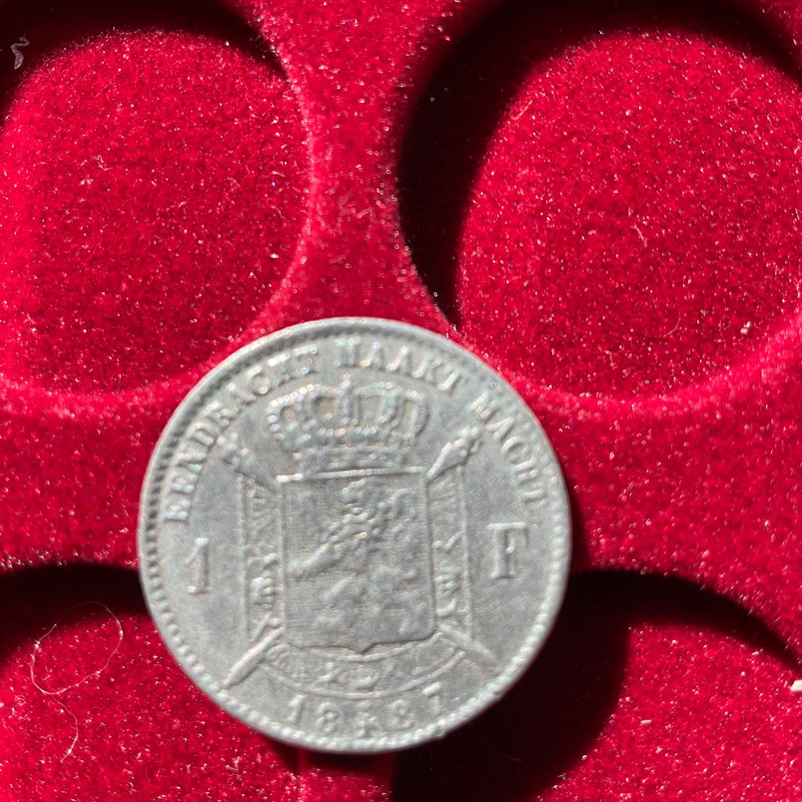 Belgique - 1 lit imitation NL - 1887, Envoi, Métal, Monnaie en vrac