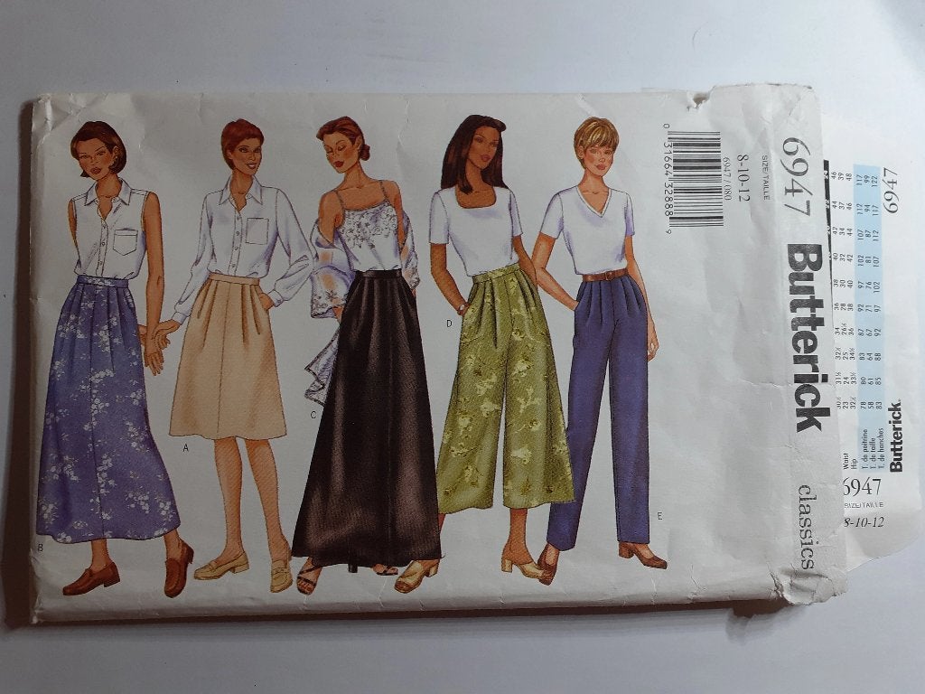 Naaipatroon Butterick 6947, Hobby en Vrije tijd, Kledingpatronen, Gebruikt, Vrouw, Ophalen of Verzenden, Broek