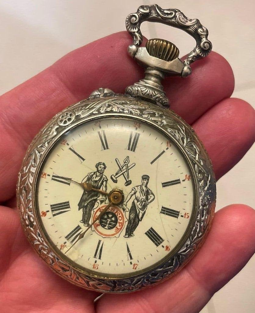 FE ROSKOPF uurwerkhorloge, zeldzaam, Ophalen, Overige materialen, Overige typen