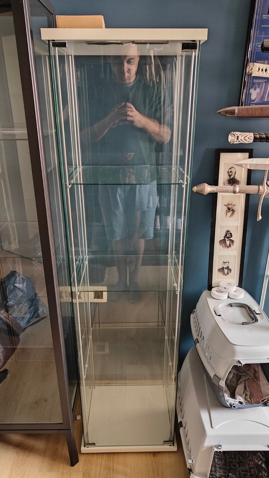 2x IKEA DETOLF Vitrinekast – Wit / Glas – Per stuk of samen, Enlèvement, Verre