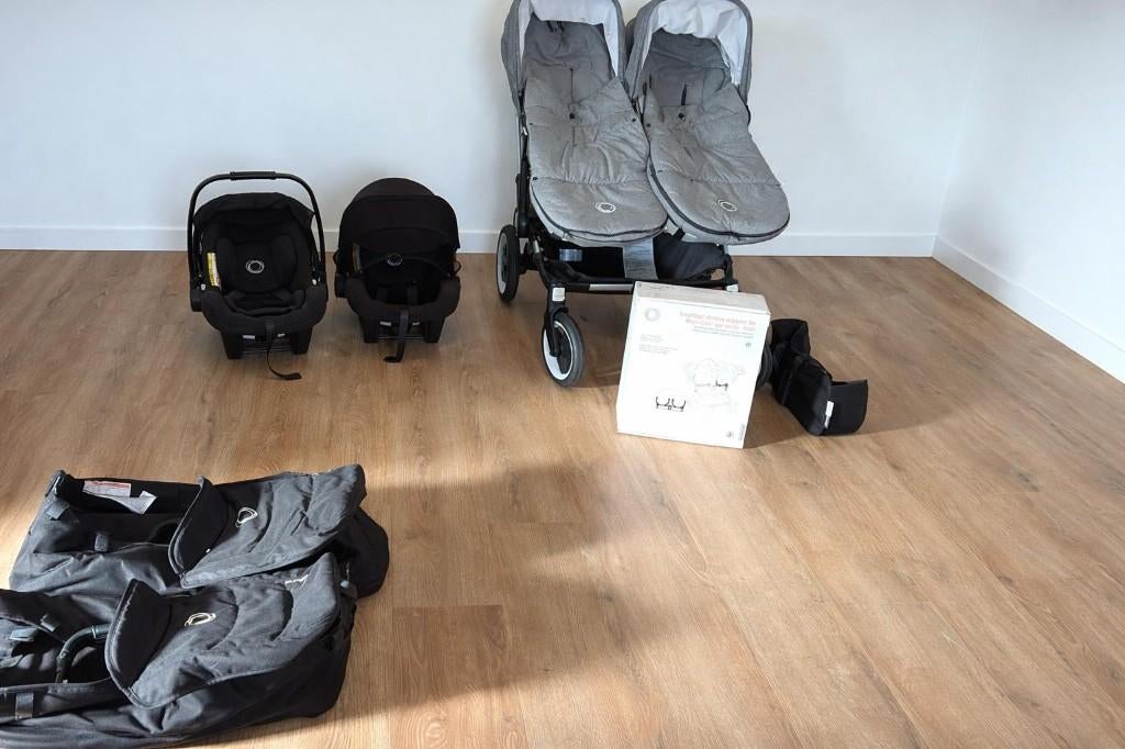 Bugaboo Donkey 5 Twin tweeling kinderwagen, Enfants & Bébés, Poussettes & Combinaisons, Enlèvement, Utilisé, Poussette, Avec siège auto