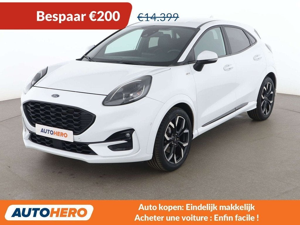 Ford Puma 1.0 EcoBoost Mild-Hybrid ST-Line X (bj 2021), Auto's, Adaptive Cruise Control, Wit, 5 zetels, 5 deurs