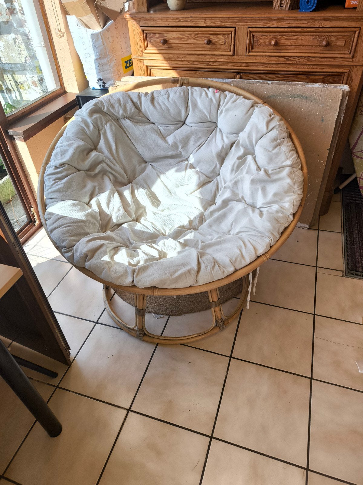 Fauteuil en rotin avec coussin, Rotin