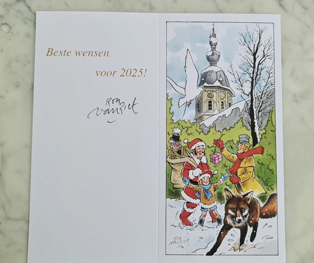 Robert en Bertrand -Ron Van Riet-  wenskaart 2025, Verzamelen, Ophalen of Verzenden, 1980 tot heden, Ongelopen, Overige thema's