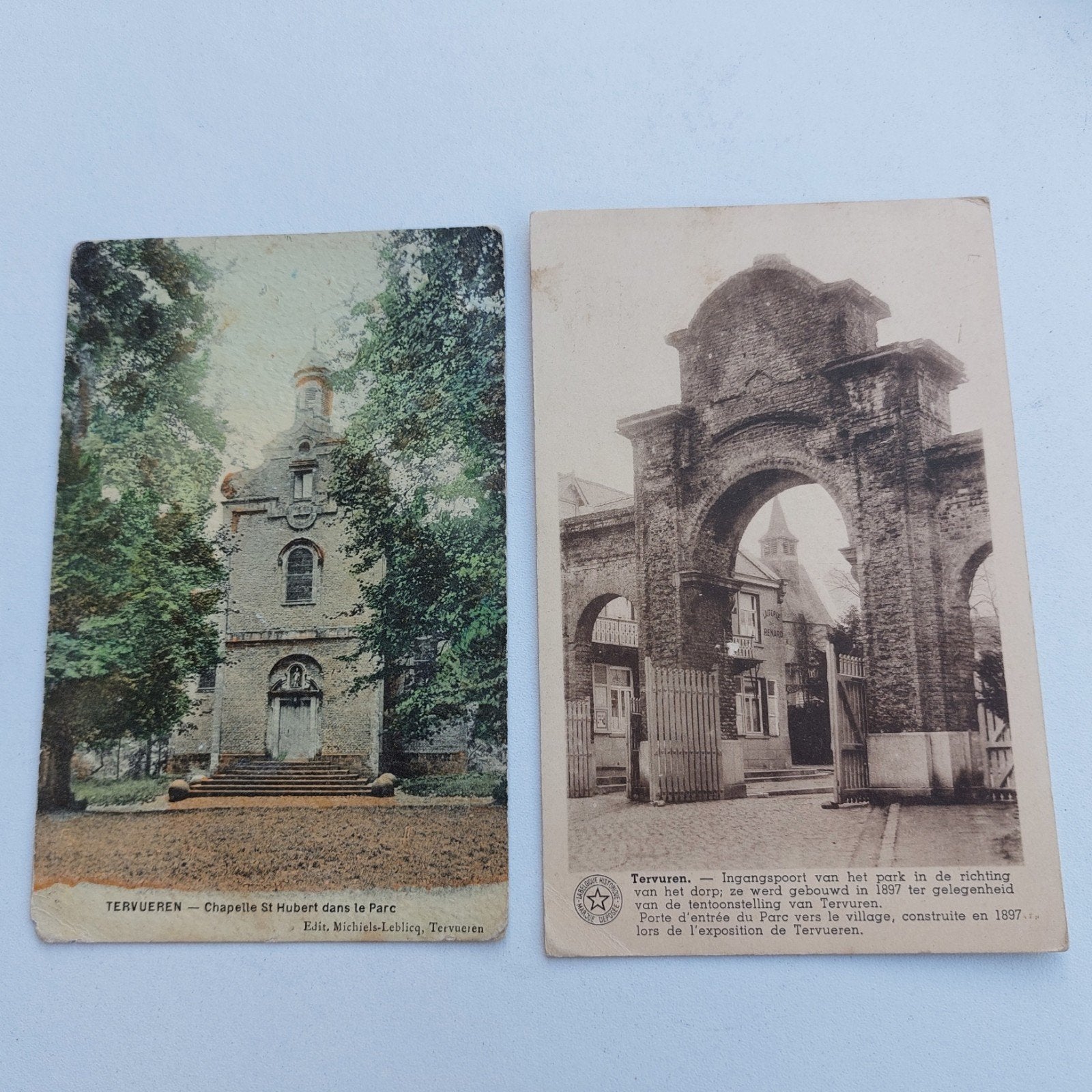 2 oude postkaarten van  Tervuren, Ophalen of Verzenden