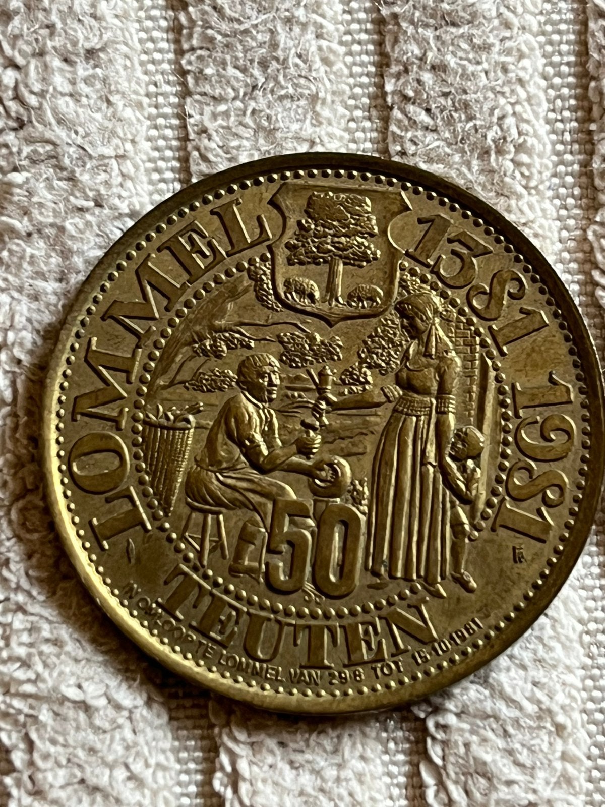 Lommel jeton de 250 teuten 1981, Ophalen of Verzenden
