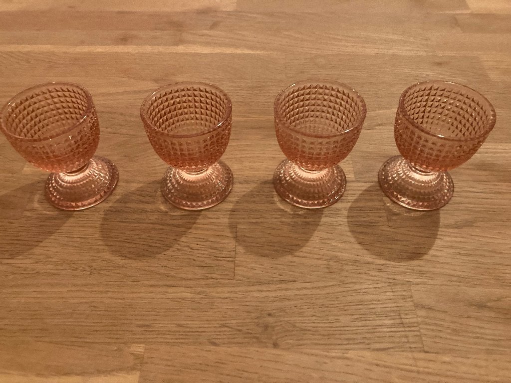 Roze eierdopjes, Ophalen, Zo goed als nieuw, Glas, Overige typen