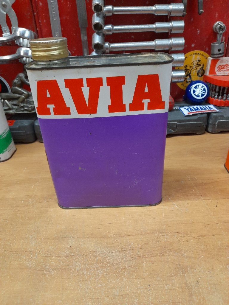 Oude lege Avia 2-takt oliekan, Verzamelen, Verzenden, Gebruikt, Overige typen
