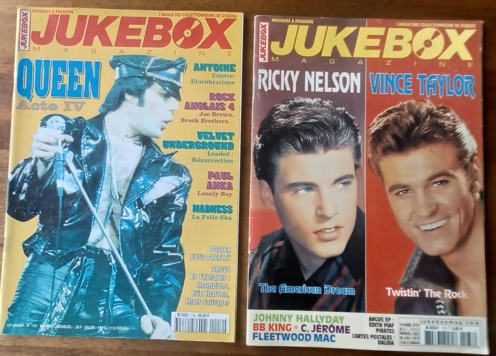 2x JUKEBOX// Elvis/ Queen/ Johnny Hallyday/Fleetwood Mac//, Collections, Revues, Journaux & Coupures, Enlèvement ou Envoi, Journal ou Magazine
