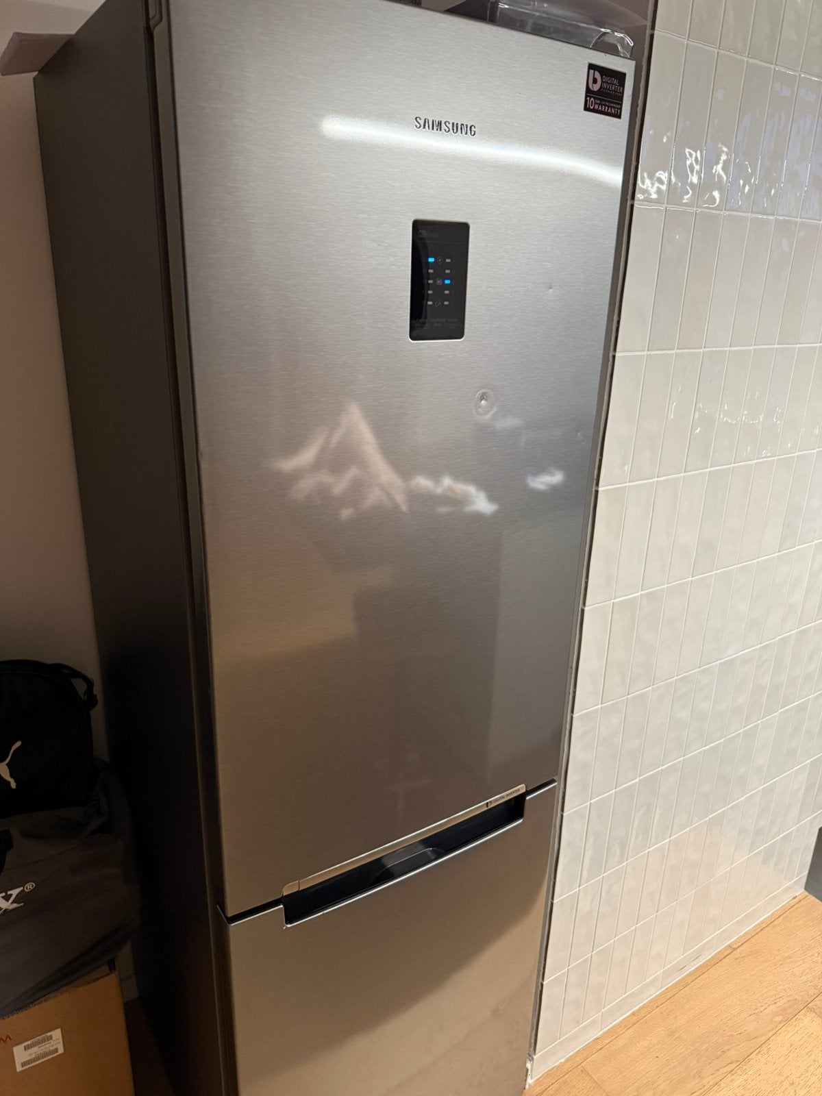 koelkast met vriezer – No Frost – 304L – RVS, Ophalen, Zo goed als nieuw, Met aparte vriezer